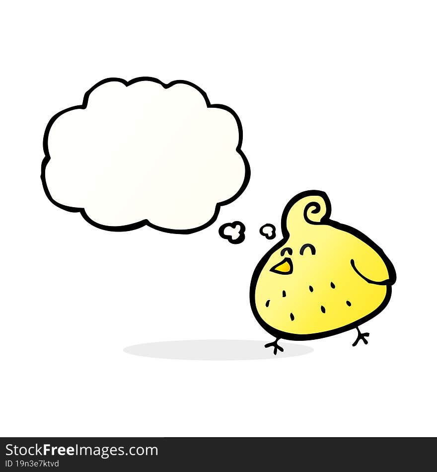 Cartoon Bird With Thought Bubble