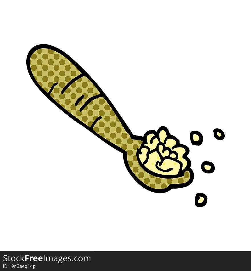 cartoon doodle spoon of mash potato