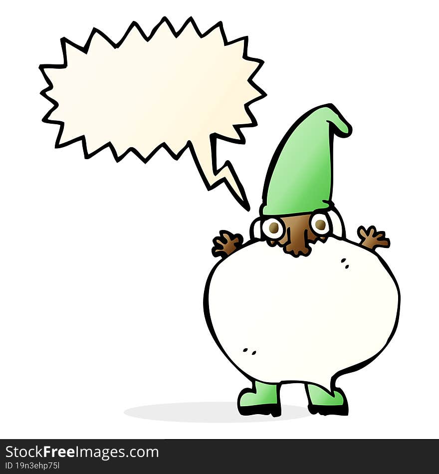 Cartoon Tiny Santa With Speech Bubble