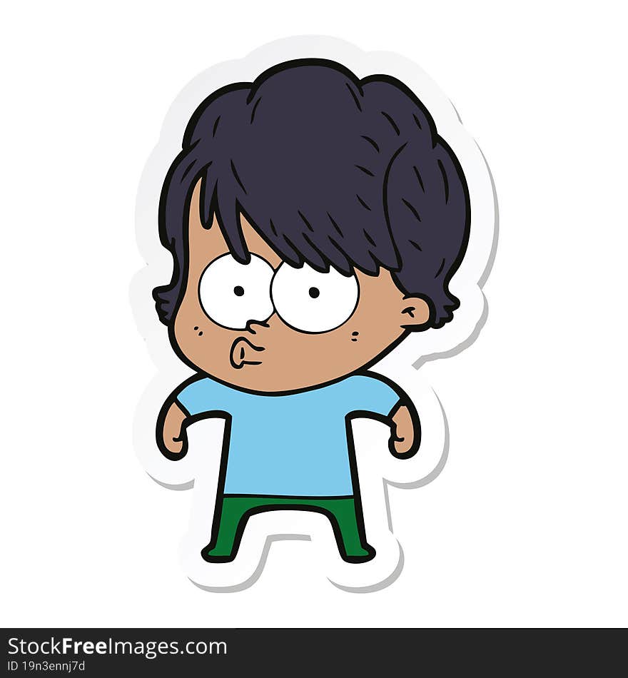 sticker of a cartoon woman