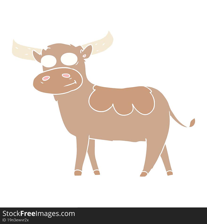 flat color style cartoon bull