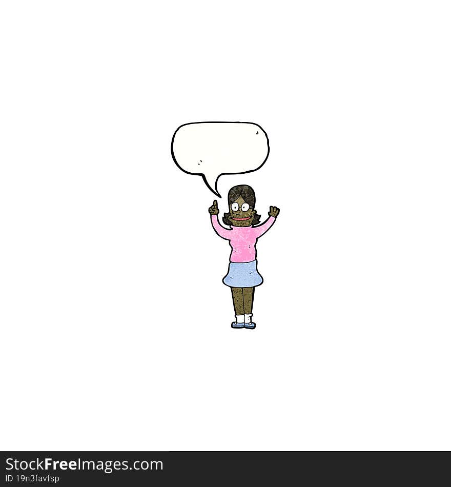 Cartoon Woman Explaining Idea