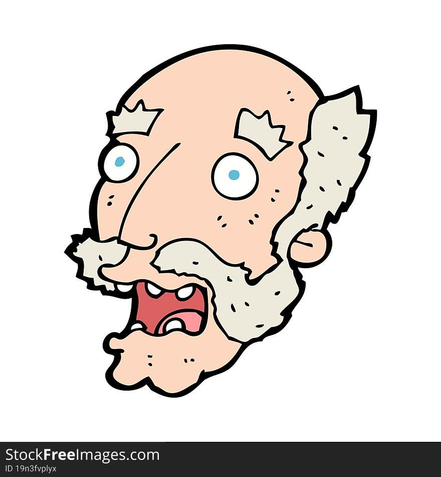 cartoon shocked old man