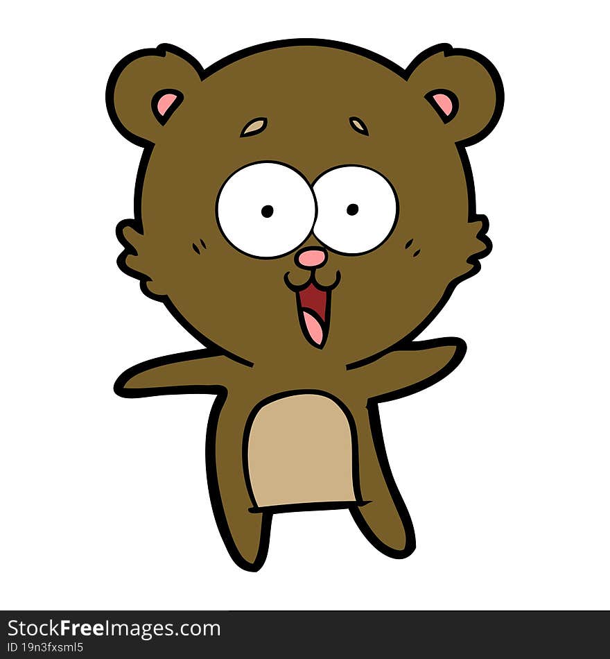 laughing teddy  bear cartoon. laughing teddy  bear cartoon