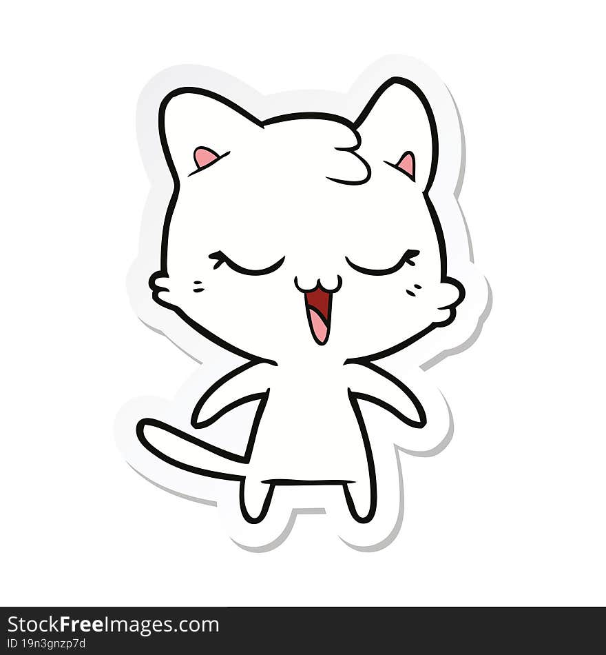 sticker of a cartoon cat