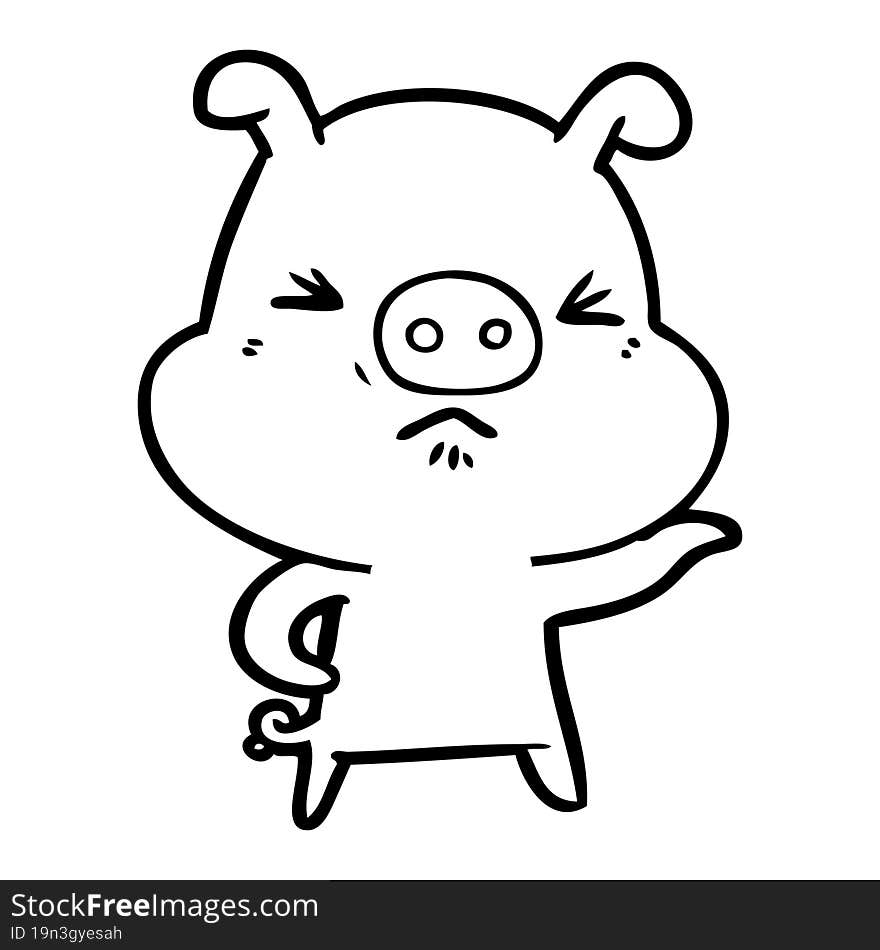 cartoon angry pig. cartoon angry pig