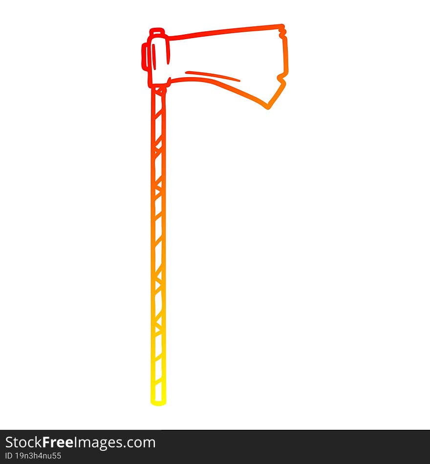 warm gradient line drawing cartoon medieval war axe