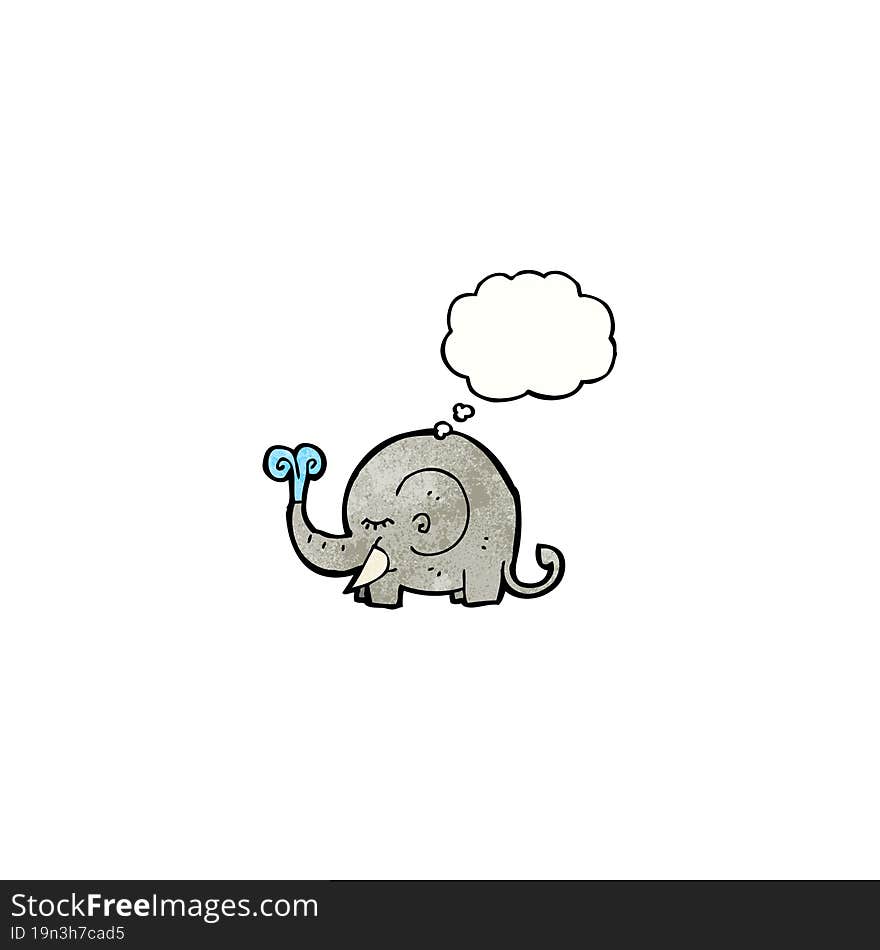 Cartoon Elephant With Thought Bubble