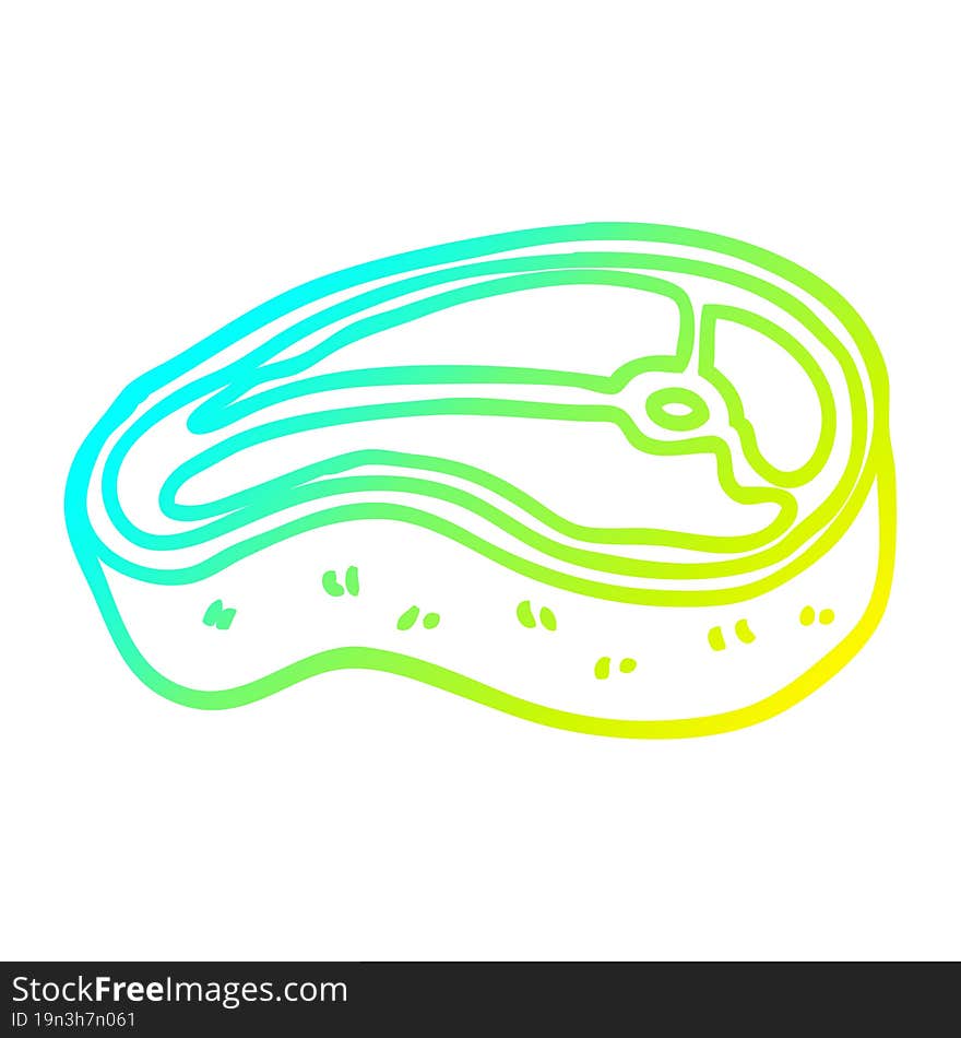 cold gradient line drawing cartoon tasty steak