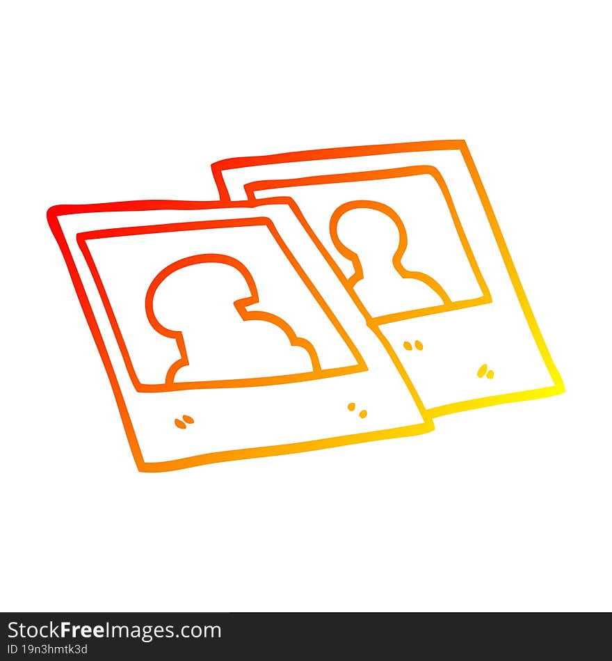 Warm Gradient Line Drawing Cartoon Instant Photographs