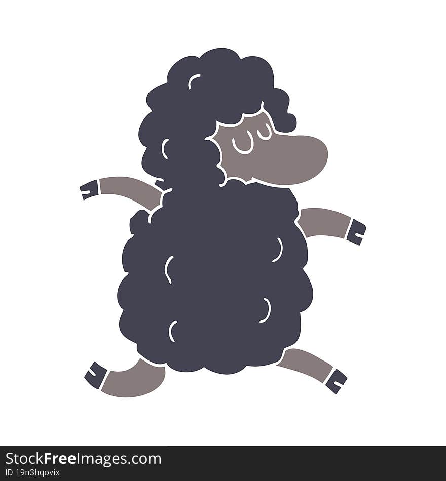 Cartoon Doodle Black Sheep