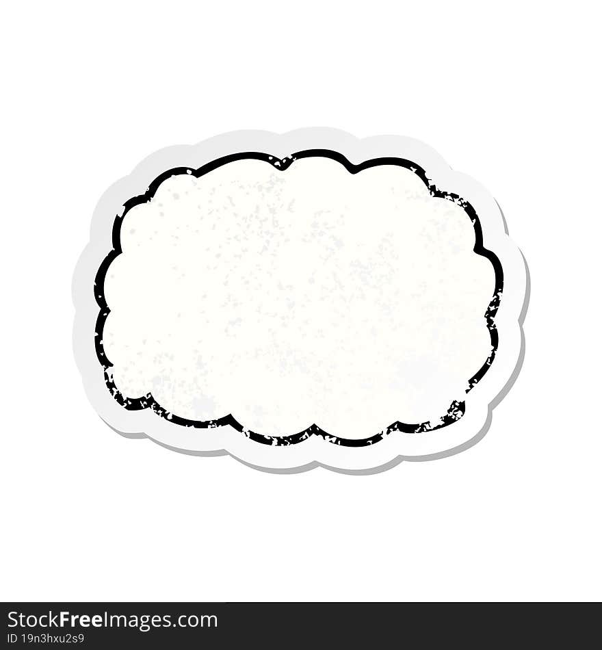 retro distressed sticker of a cartoon cloud symbol