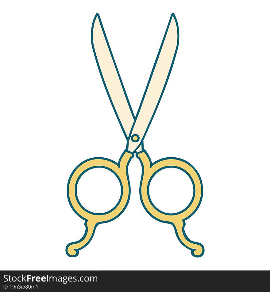 tattoo style icon of barber scissors