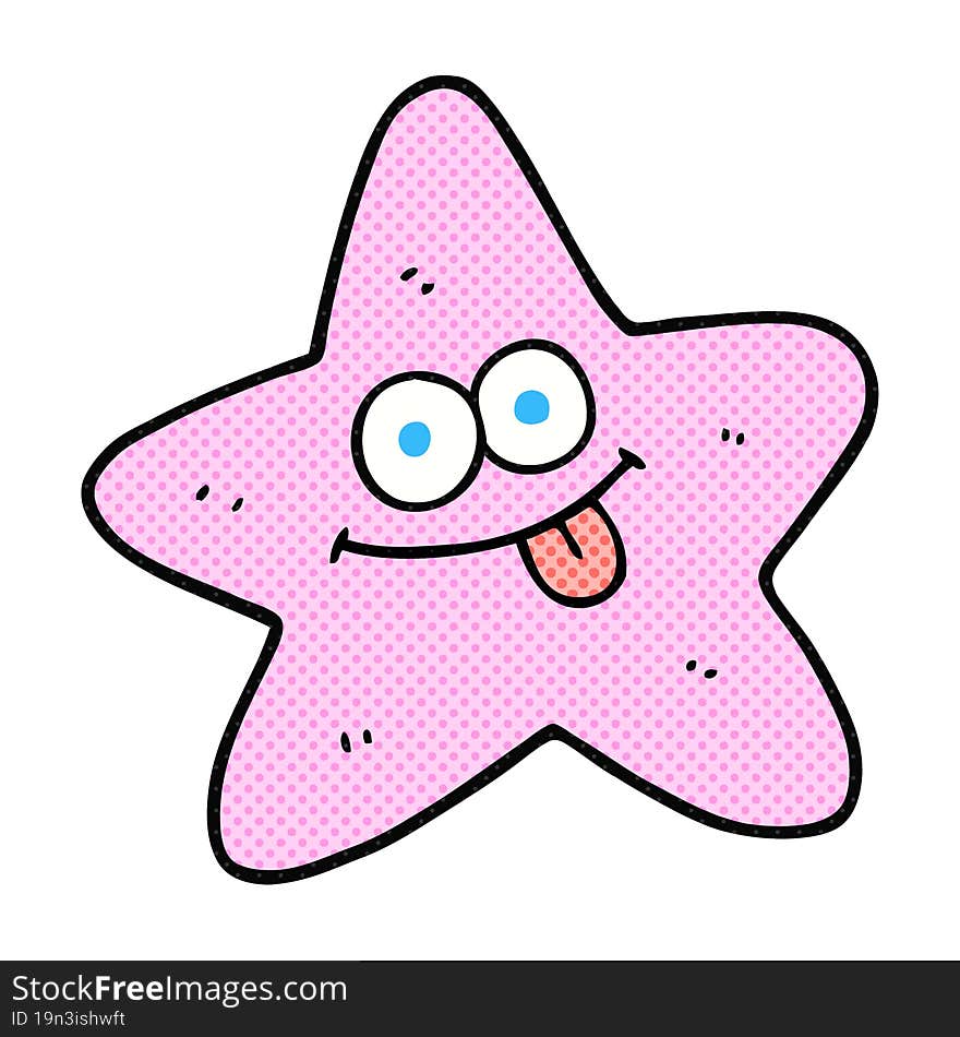 freehand drawn cartoon starfish