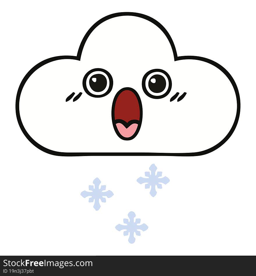 cute cartoon snow cloud