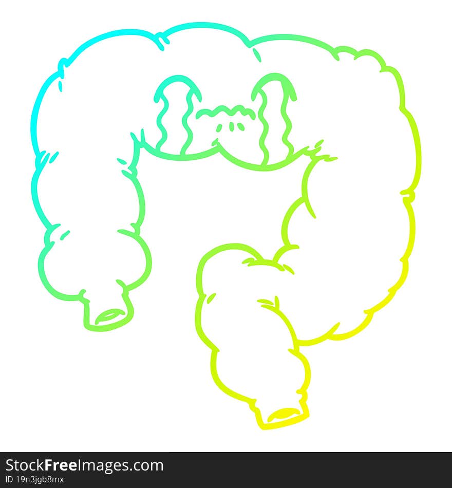 Cold Gradient Line Drawing Cartoon Colon