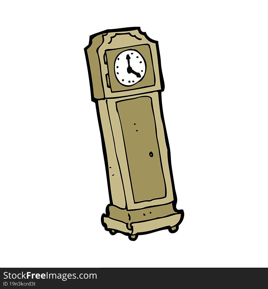 cartoon grandfather clock