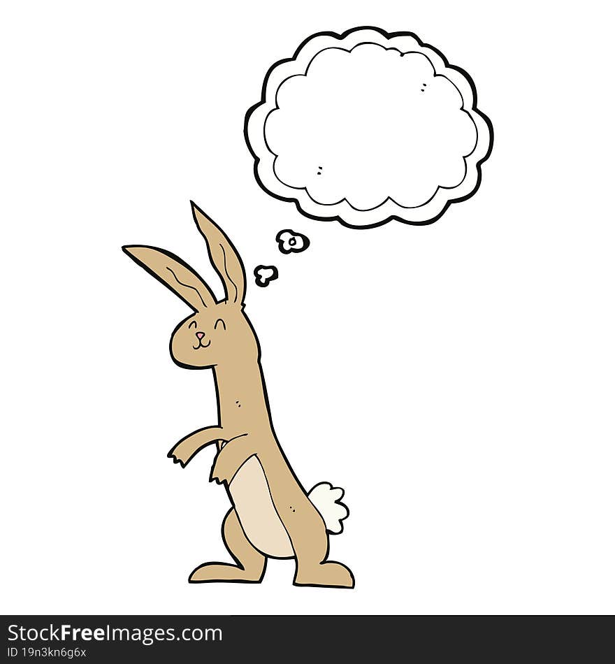 cartoon rabbit with thought bubble