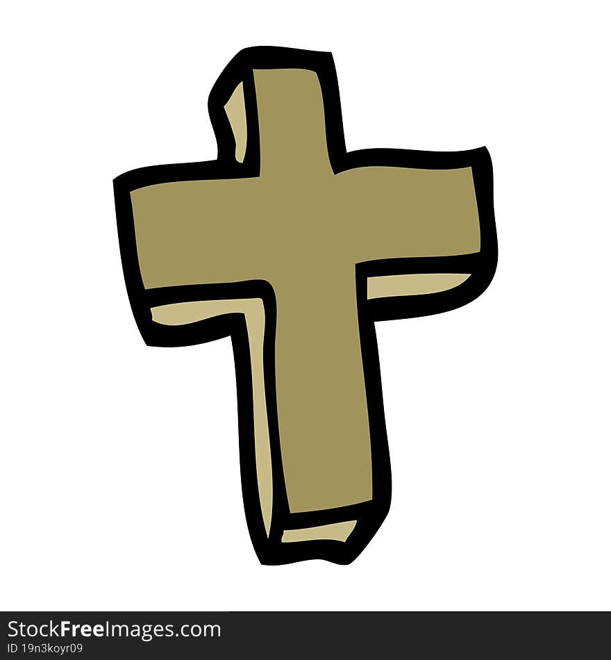 cartoon doodle wood cross