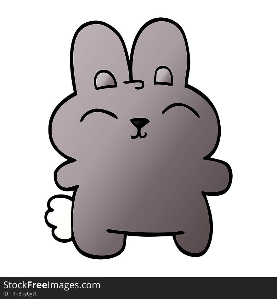 cartoon doodle grey rabbit