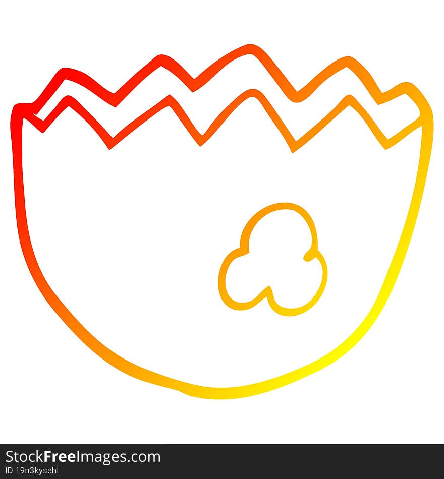 warm gradient line drawing cartoon cracked eggshell