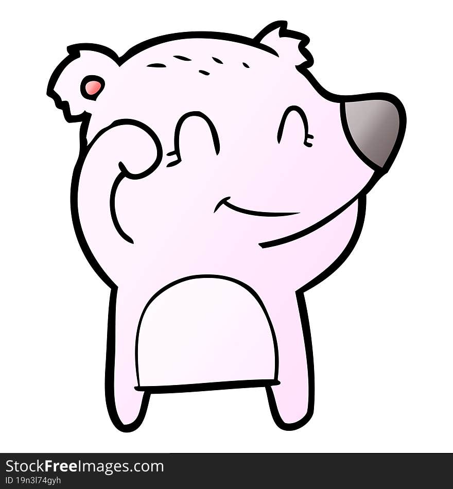 tired smiling bear cartoon. tired smiling bear cartoon