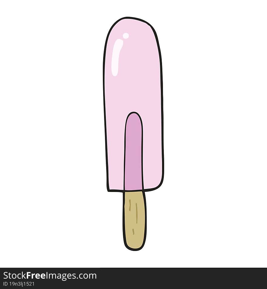 flat color style cartoon ice lolly