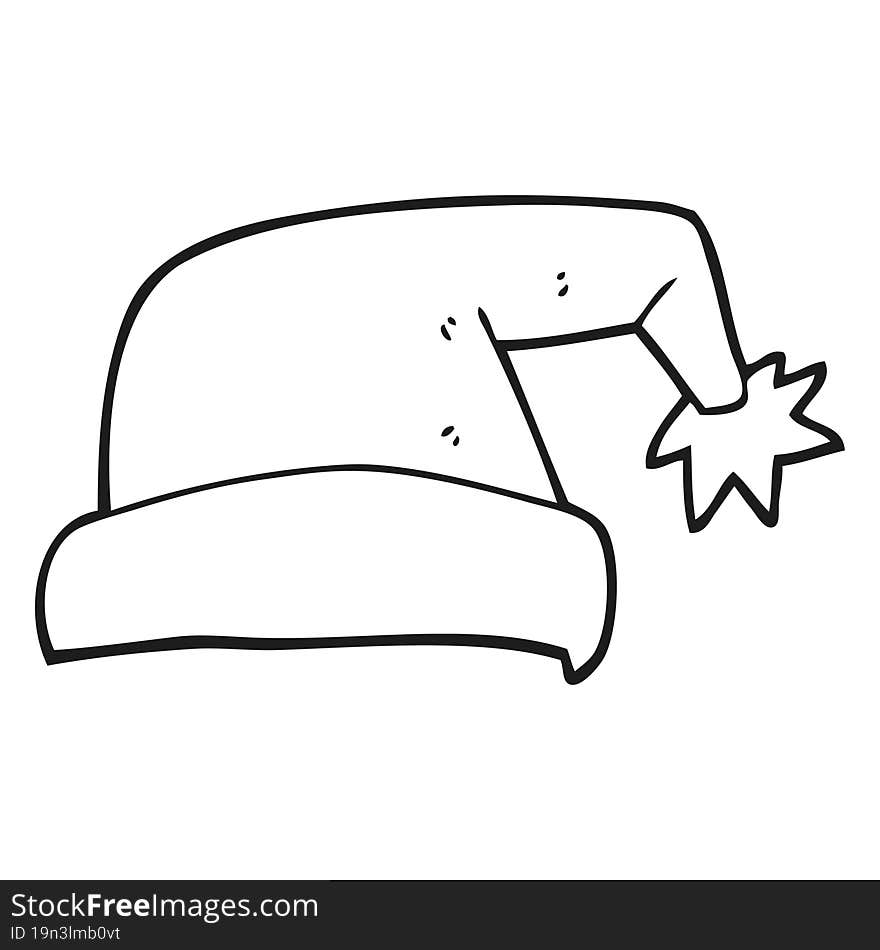 Black And White Cartoon Christmas Hat