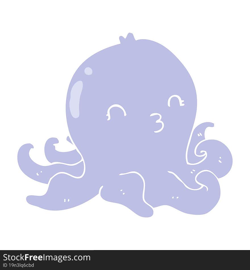 flat color style cartoon octopus