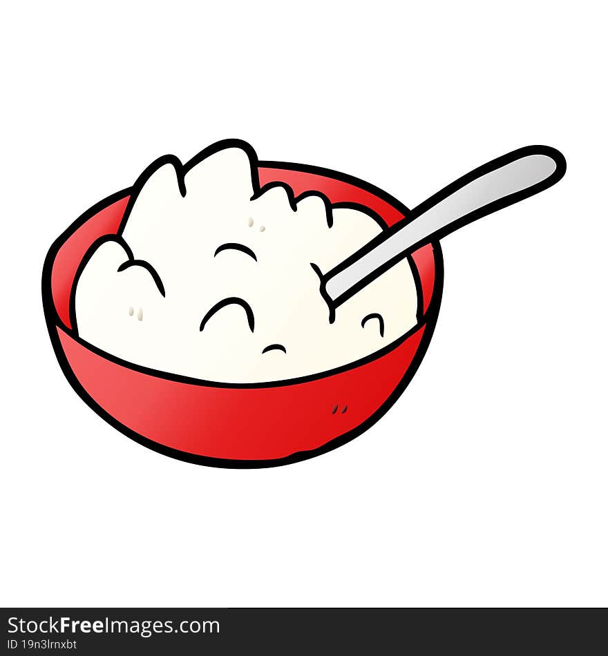 cartoon bowl of porridge. cartoon bowl of porridge