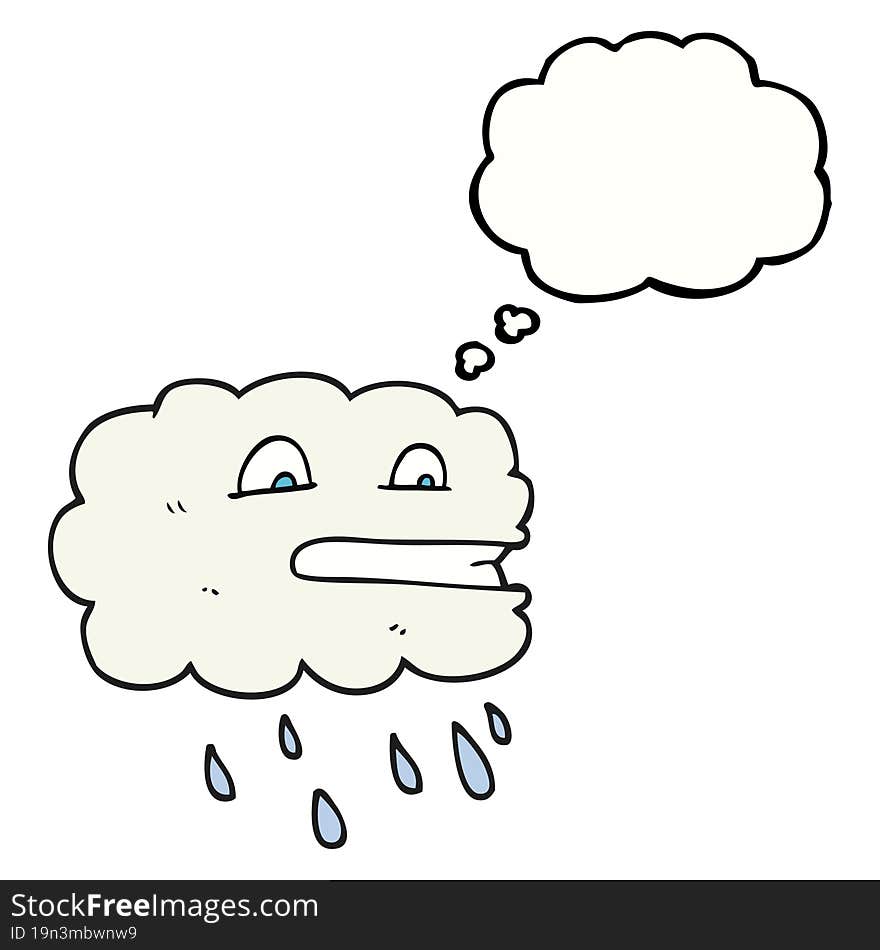 thought bubble cartoon rain cloud