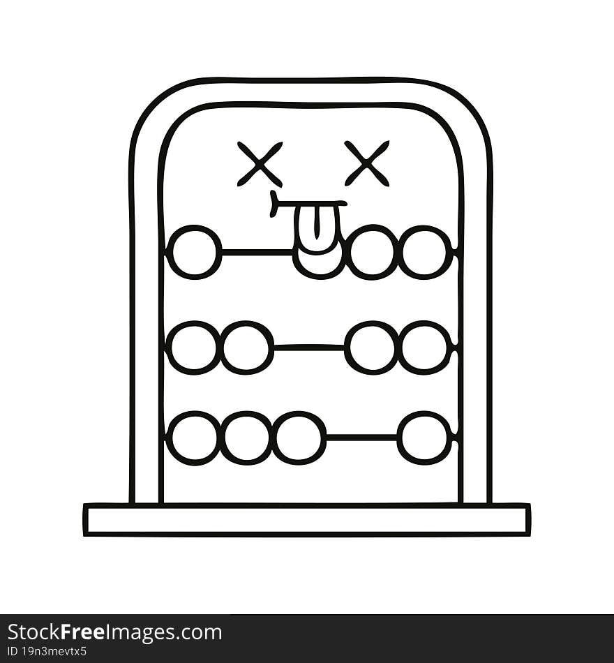 line drawing cartoon abacus