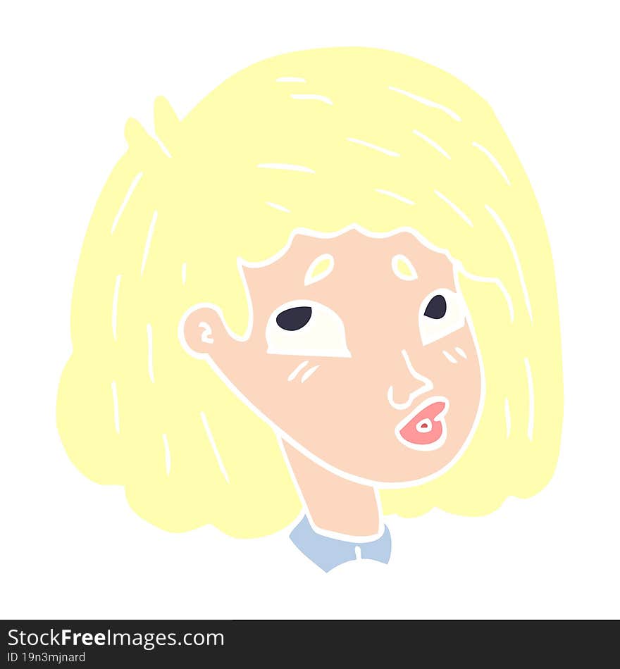 cartoon doodle face of a girl