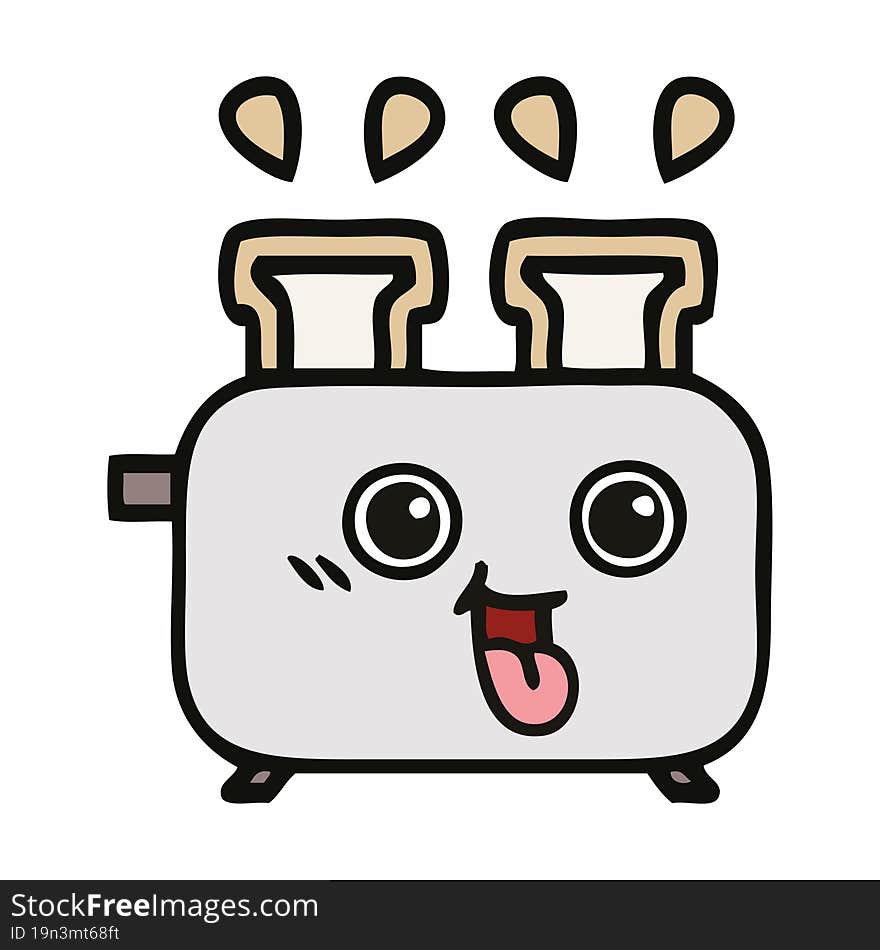 Cute Cartoon Of A Toaster