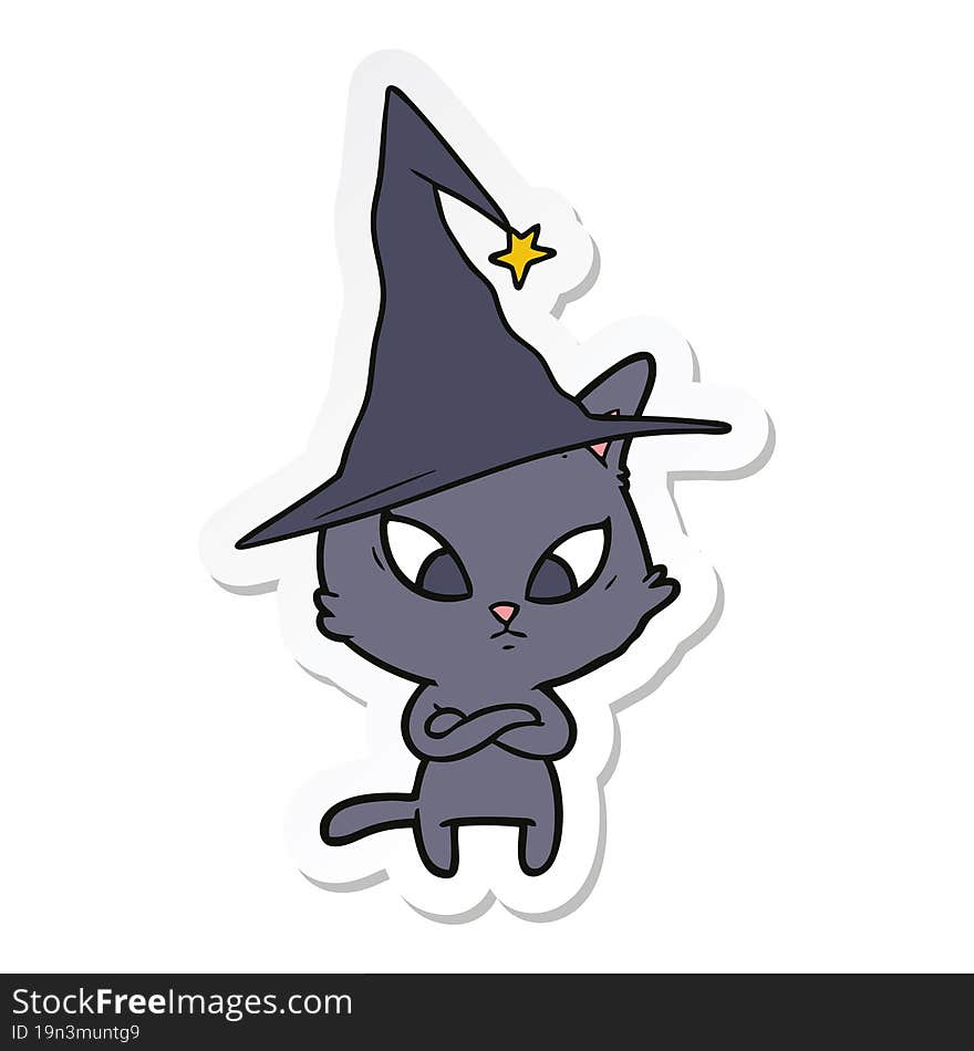 sticker of a halloween cartoon cat