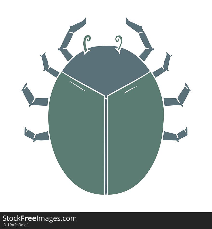 giant bug flat color style cartoon