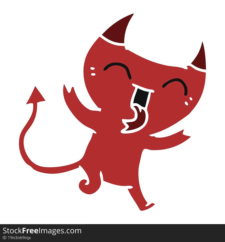 cartoon of cute kawaii red demon