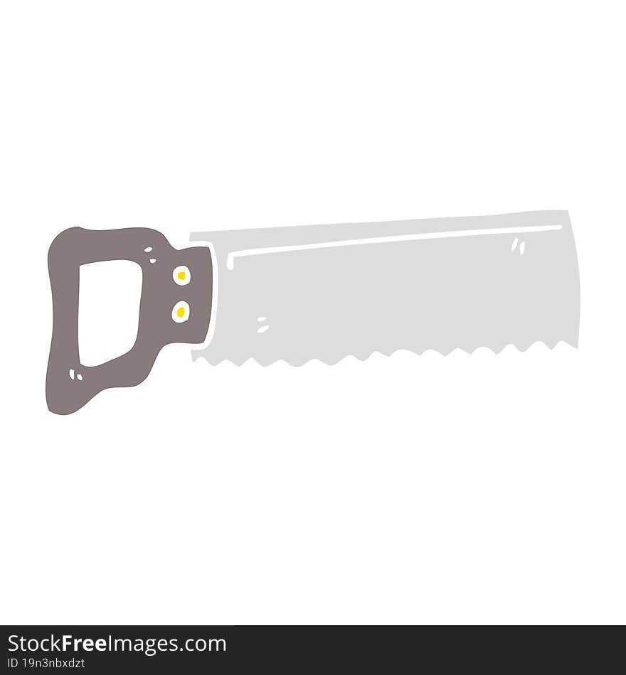 flat color illustration of a cartoon saw