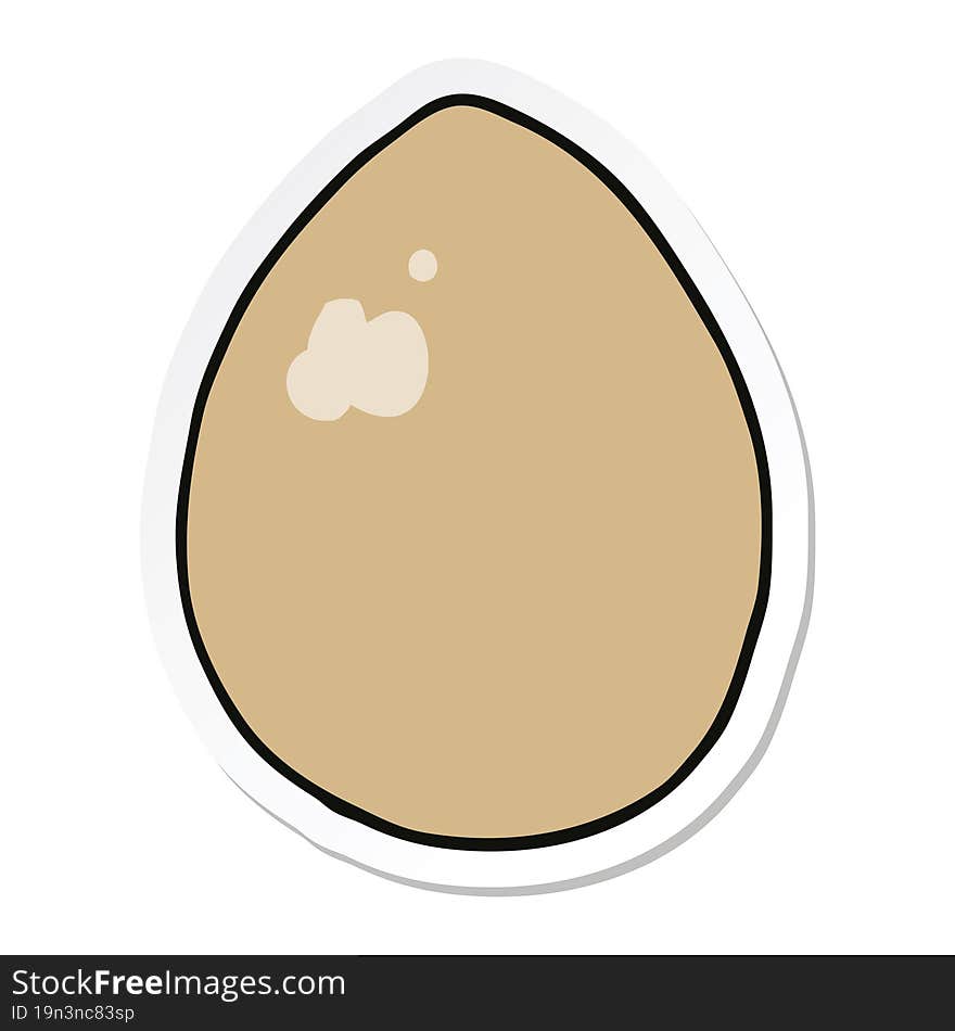 sticker of a cartoon egg