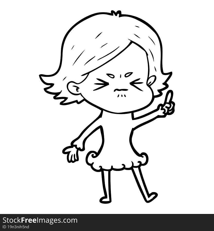 cartoon angry girl. cartoon angry girl