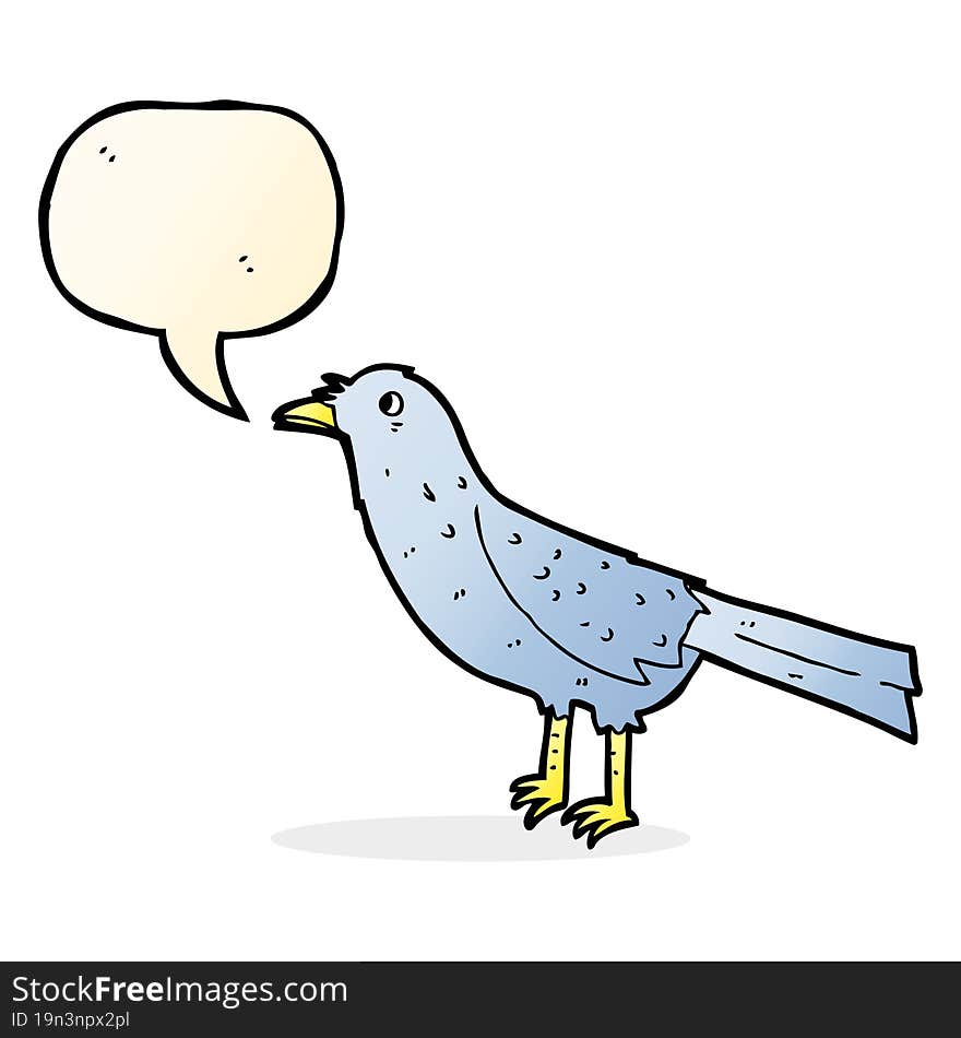 Cartoon Crow With Speech Bubble