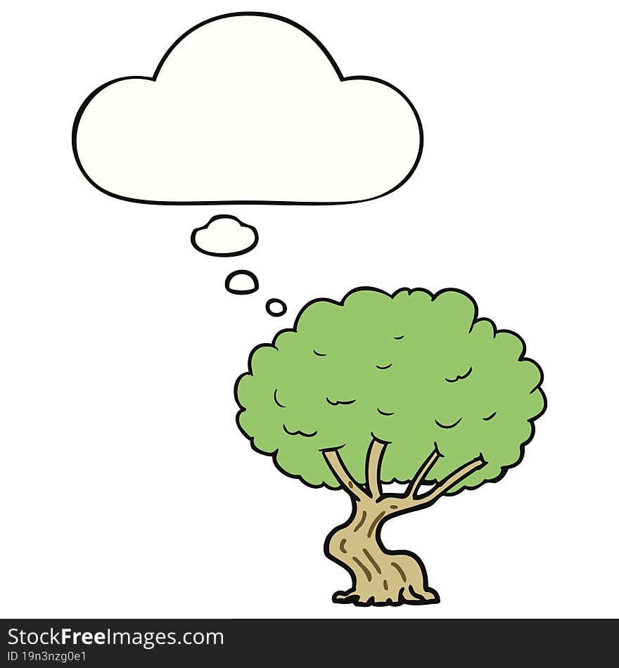 cartoon tree and thought bubble