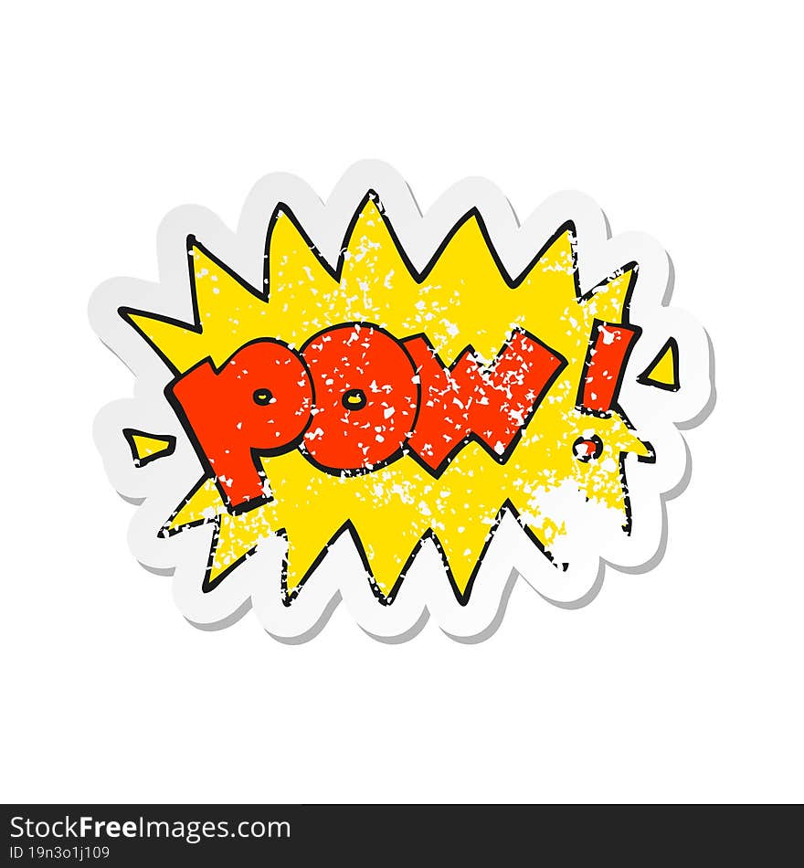 Retro Distressed Sticker Of A Cartoon Pow Symbol