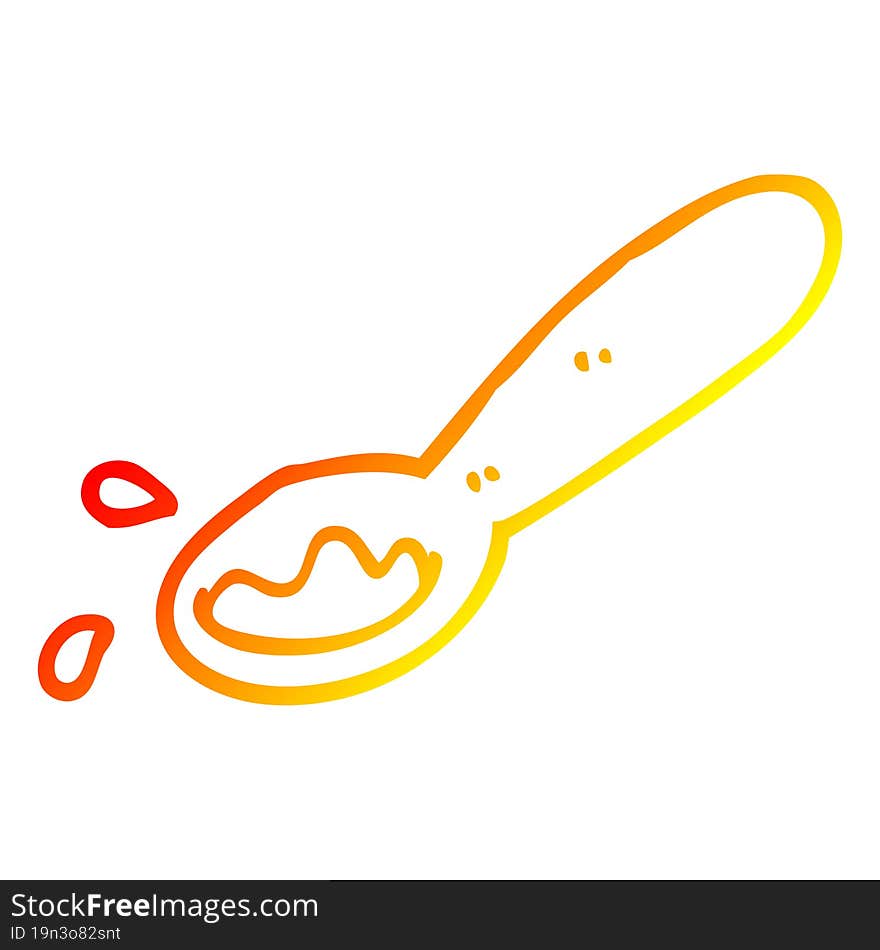 warm gradient line drawing cartoon ladle of food