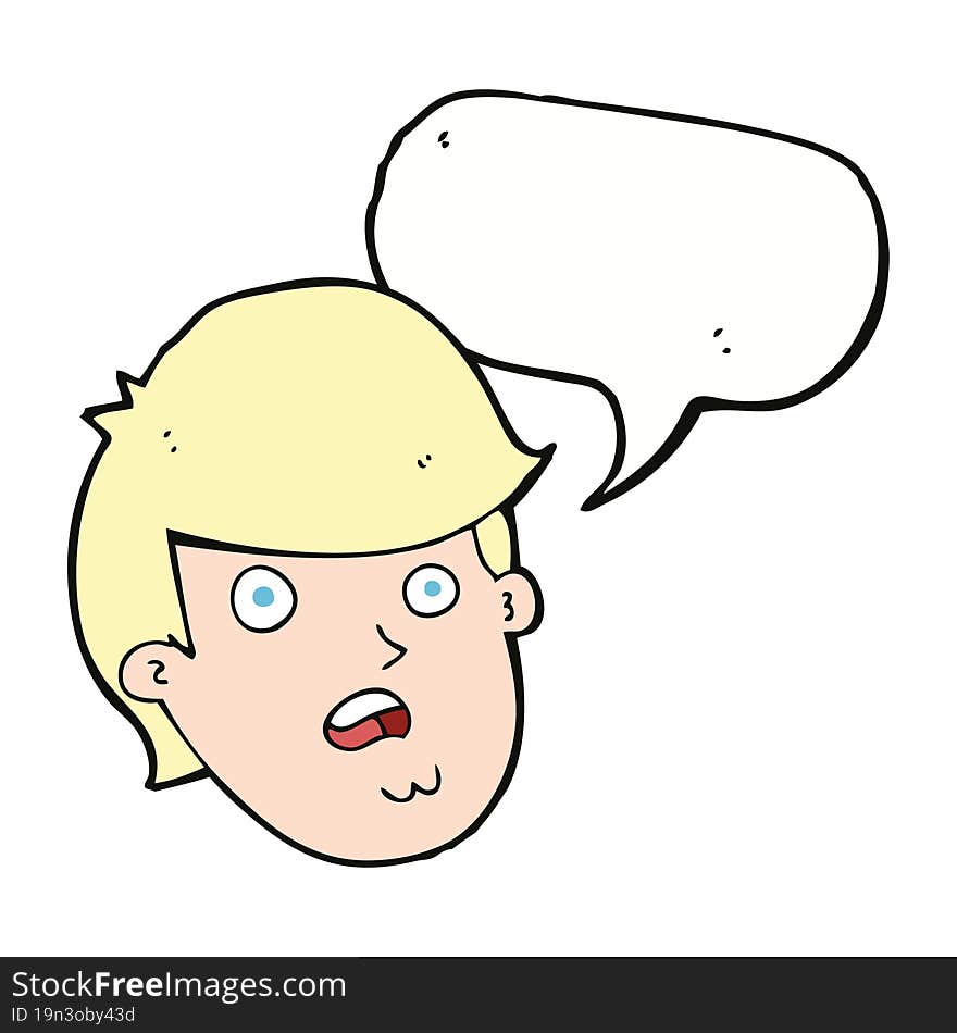 Cartoon Man With Big Chin With Speech Bubble