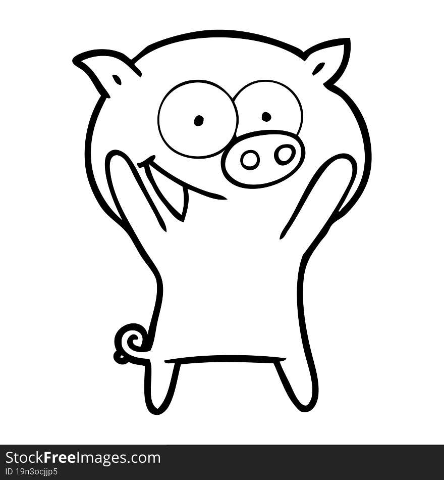 happy pig cartoon. happy pig cartoon