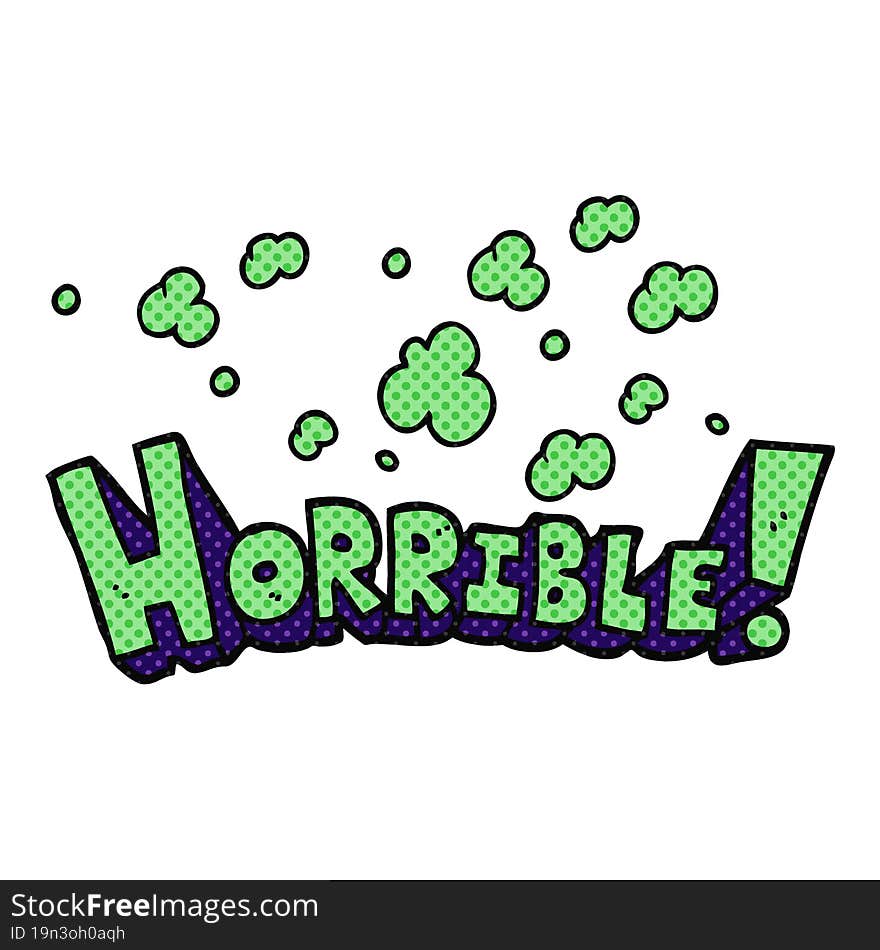 comic book style cartoon word horrible