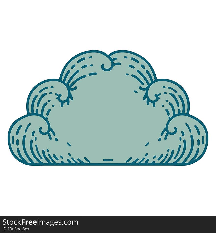 Tattoo Style Icon Of A Cloud