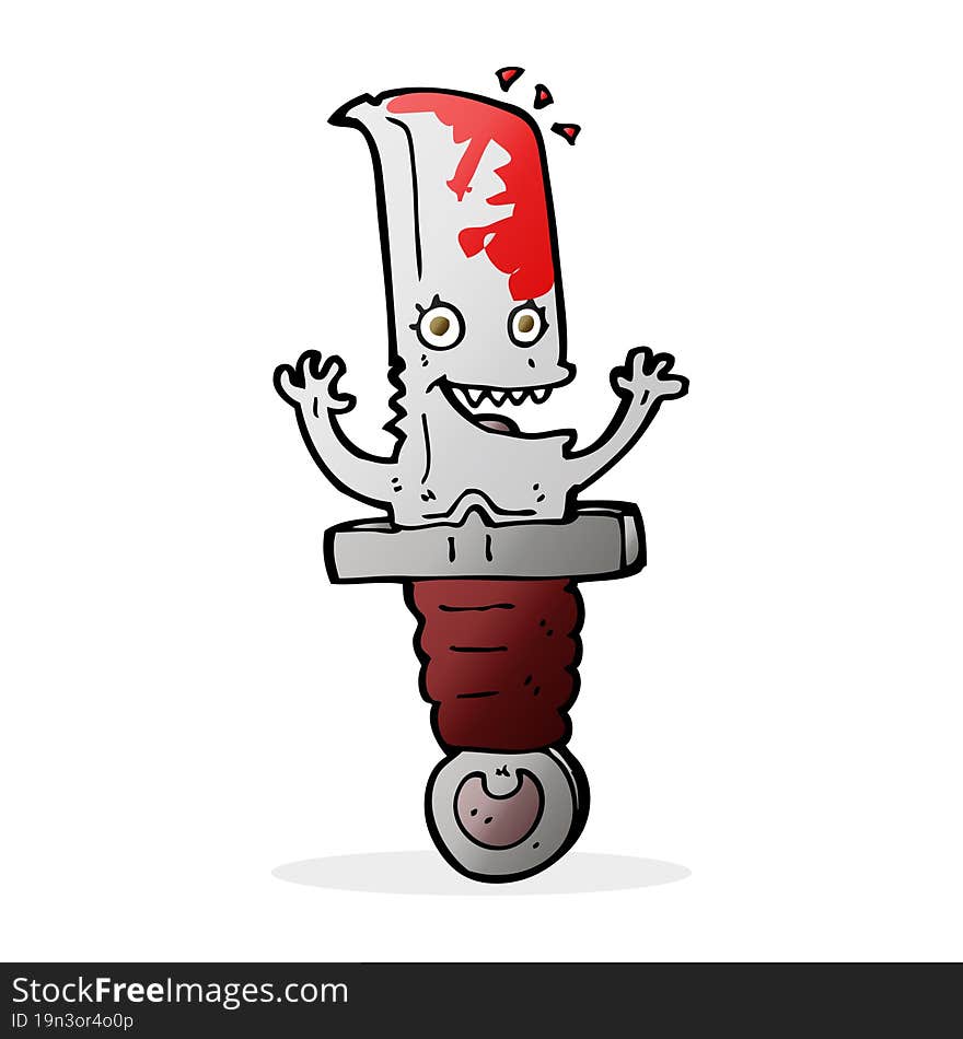 crazy cartoon knife character