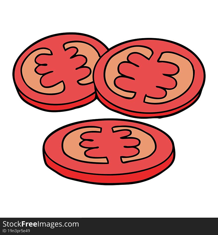 sliced tomatoes cartoon. sliced tomatoes cartoon